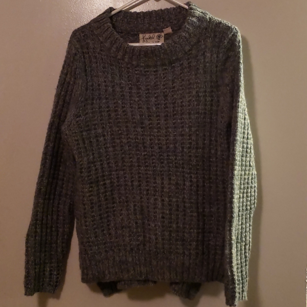 Anthropologie Field Flower Green sweater XL